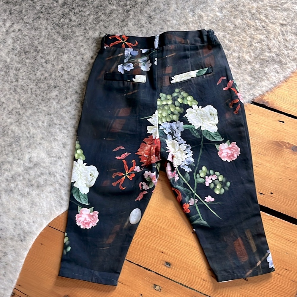 Wolf & Rita Kids’ Andre Black Winter Floral Print Trouser Pant—2T - Picture 8 of 10